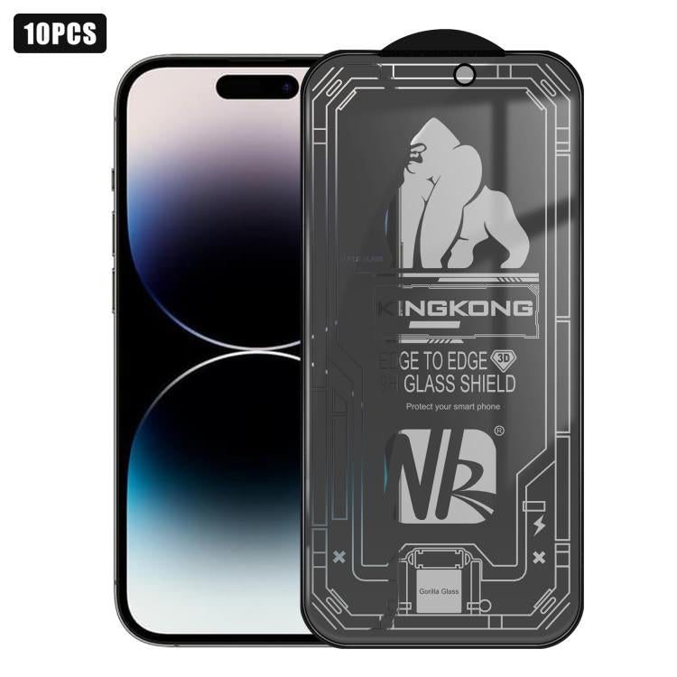 For iPhone 14 Pro Max 10pcs 3D Large Arc Edge Electroplated Explosion-Proof Scratch-Resistant Full-Screen 28-Degree Privacy Tempered Glass Film