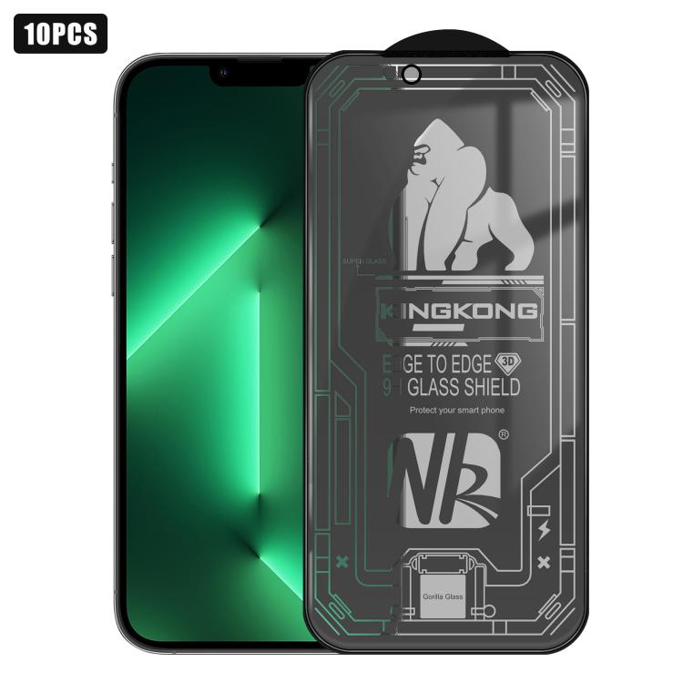 For iPhone 13 Pro 10pcs 3D Large Arc Edge Electroplated Explosion-Proof Scratch-Resistant Full-Screen 28-Degree Privacy Tempered Glass Film