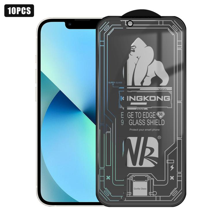 For iPhone 13 10pcs 3D Large Arc Edge Electroplated Explosion-Proof Scratch-Resistant Full-Screen 28-Degree Privacy Tempered Glass Film