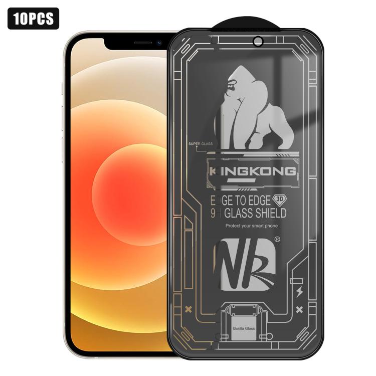 For iPhone 12 10pcs 3D Large Arc Edge Electroplated Explosion-Proof Scratch-Resistant Full-Screen 28-Degree Privacy Tempered Glass Film