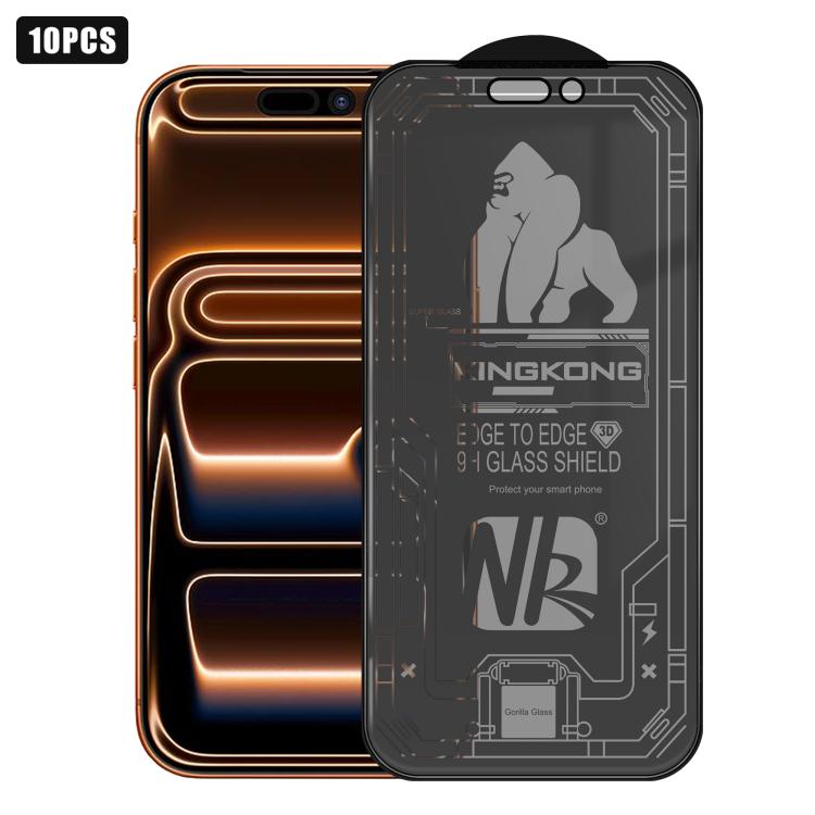 For iPhone 17 Pro 10pcs 3D Large Arc Edge Electroplated Explosion-Proof Scratch-Resistant Full-Screen 360 Privacy Tempered Glass Film