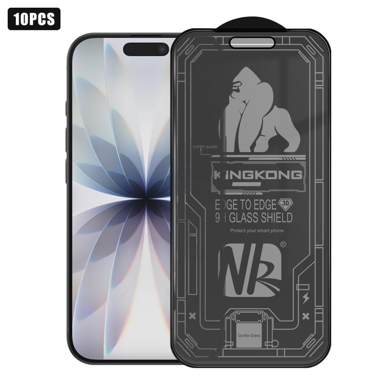 For iPhone 17 10pcs 3D Large Arc Edge Electroplated Explosion-Proof Scratch-Resistant Full-Screen 360 Privacy Tempered Glass Film