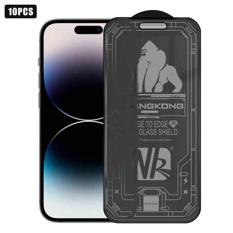 For iPhone 14 Pro Max 10pcs 3D Large Arc Edge Electroplated Explosion-Proof Scratch-Resistant Full-Screen 360 Privacy Tempered Glass Film