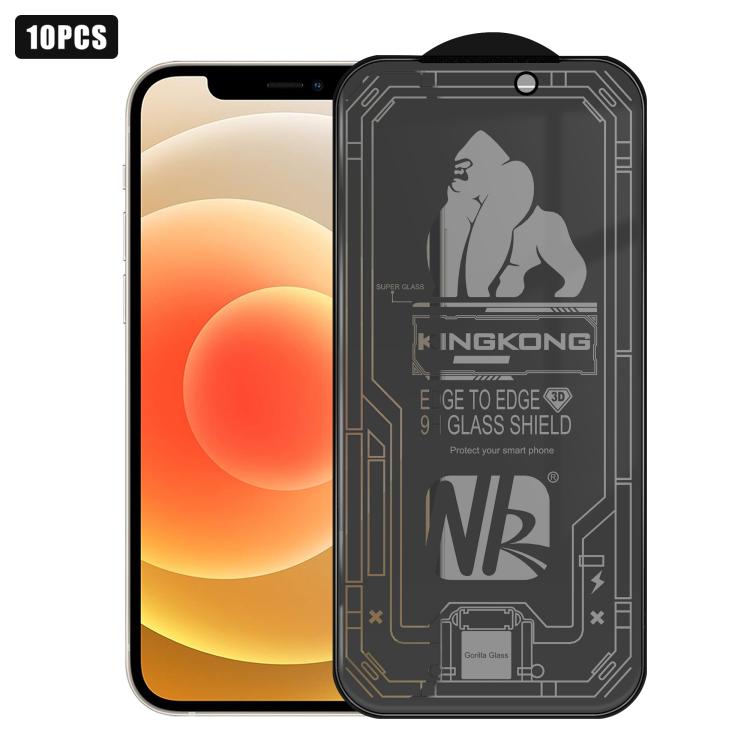 For iPhone 12 10pcs 3D Large Arc Edge Electroplated Explosion-Proof Scratch-Resistant Full-Screen 360 Privacy Tempered Glass Film