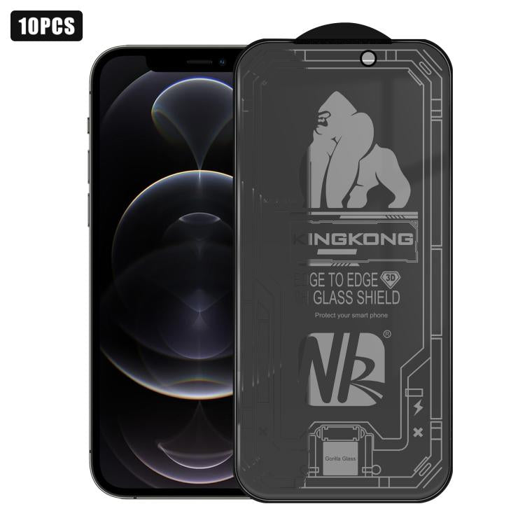 For iPhone 12 Pro Max 10pcs 3D Large Arc Edge Electroplated Explosion-Proof Scratch-Resistant Full-Screen 360 Privacy Tempered Glass Film