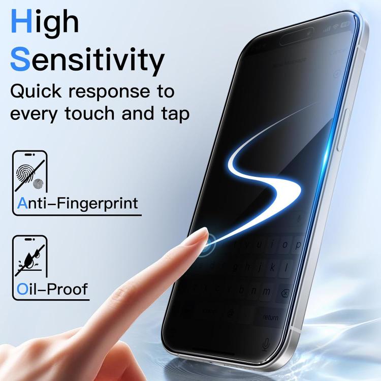 For iPhone 13 Pro Max 10pcs 3D Large Arc Edge Electroplated Explosion-Proof Scratch-Resistant Full-Screen 360 Privacy Tempered Glass Film
