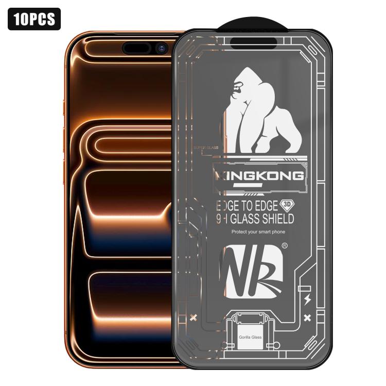 For iPhone 17 Pro 10pcs 3D Large Arc Edge Electroplated Explosion-Proof Scratch-Resistant Full-Screen Frosted HD Tempered Glass Film