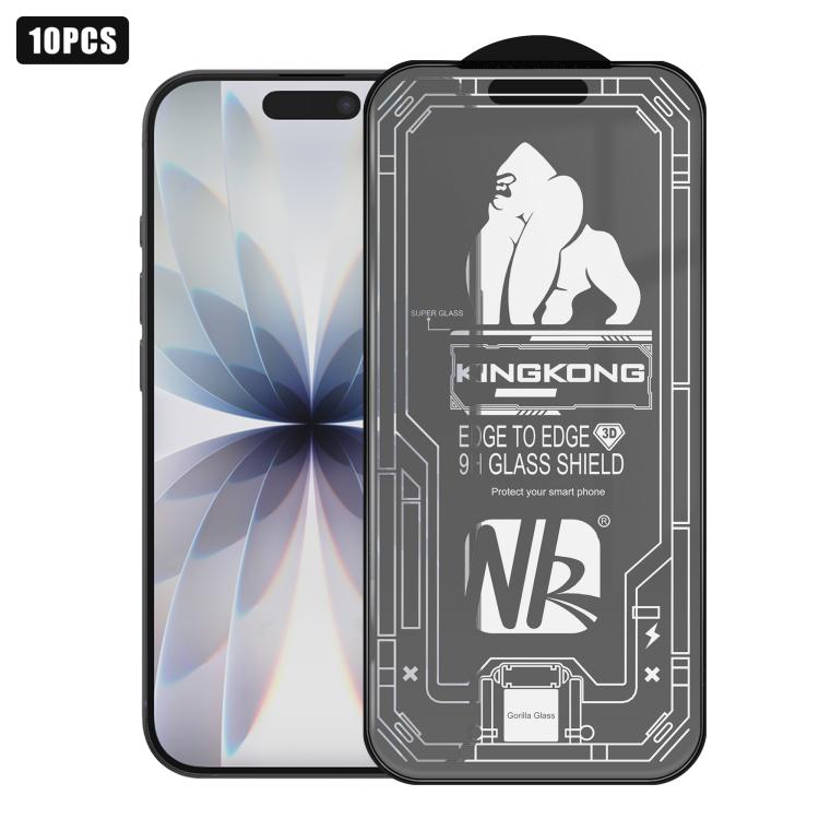 For iPhone 17 10pcs 3D Large Arc Edge Electroplated Explosion-Proof Scratch-Resistant Full-Screen Frosted HD Tempered Glass Film
