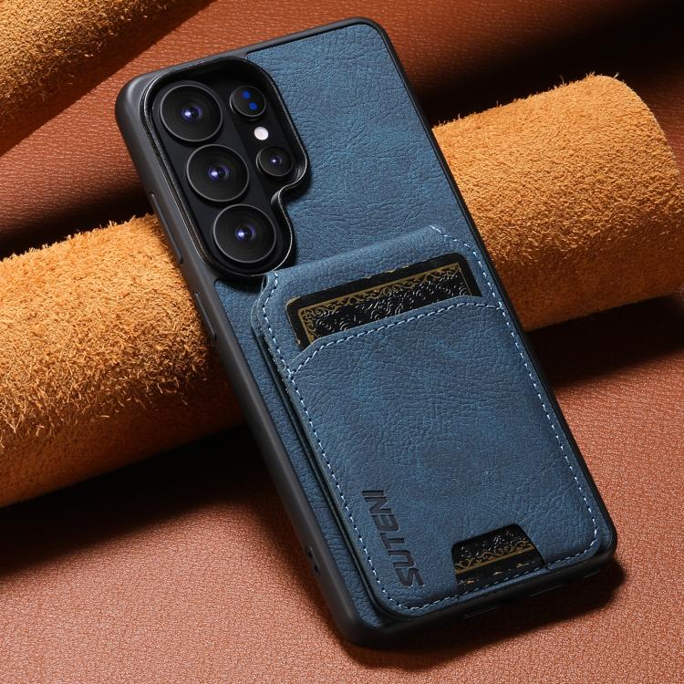 For Samsung Galaxy S25 Ultra 5G Suteni H02 Litchi Leather Card Wallet Stand Back Phone Case
