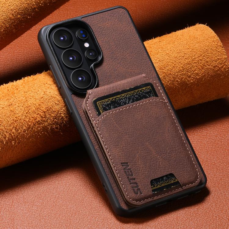 For Samsung Galaxy S26+ 5G Suteni H02 Litchi Leather Card Wallet Stand Back Phone Case