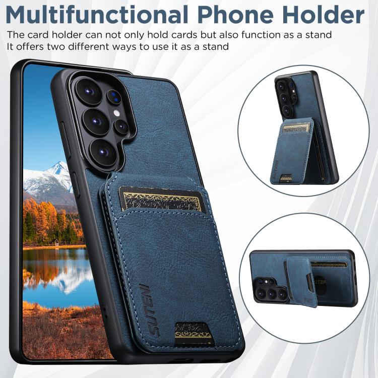 For Samsung Galaxy S26+ 5G Suteni H02 Litchi Leather Card Wallet Stand Back Phone Case
