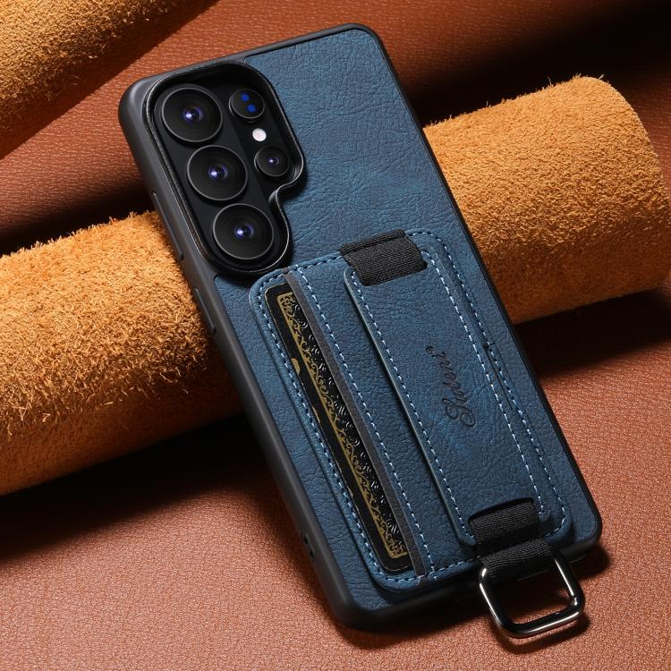 For Samsung Galaxy S26 Ultra 5G Suteni H13 Litchi Leather Wrist Strap Wallet Back Phone Case