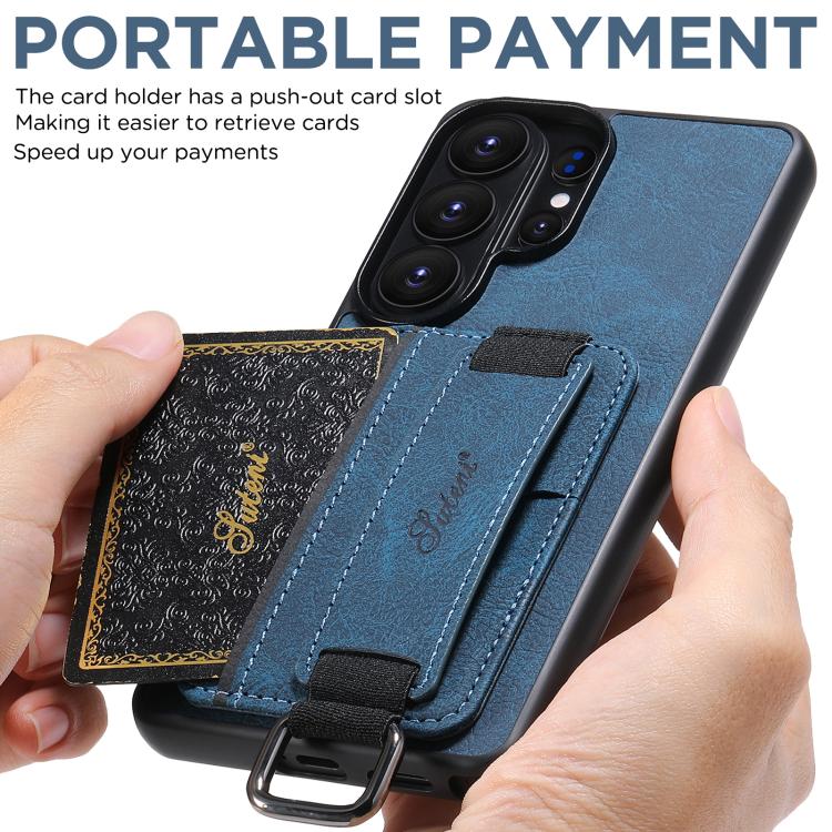 For Samsung Galaxy S26 Ultra 5G Suteni H13 Litchi Leather Wrist Strap Wallet Back Phone Case