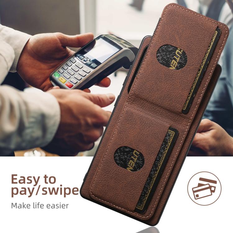 For Samsung Galaxy S25 Ultra 5G Suteni H03 Litchi Leather Card Bag Stand Back Phone Case
