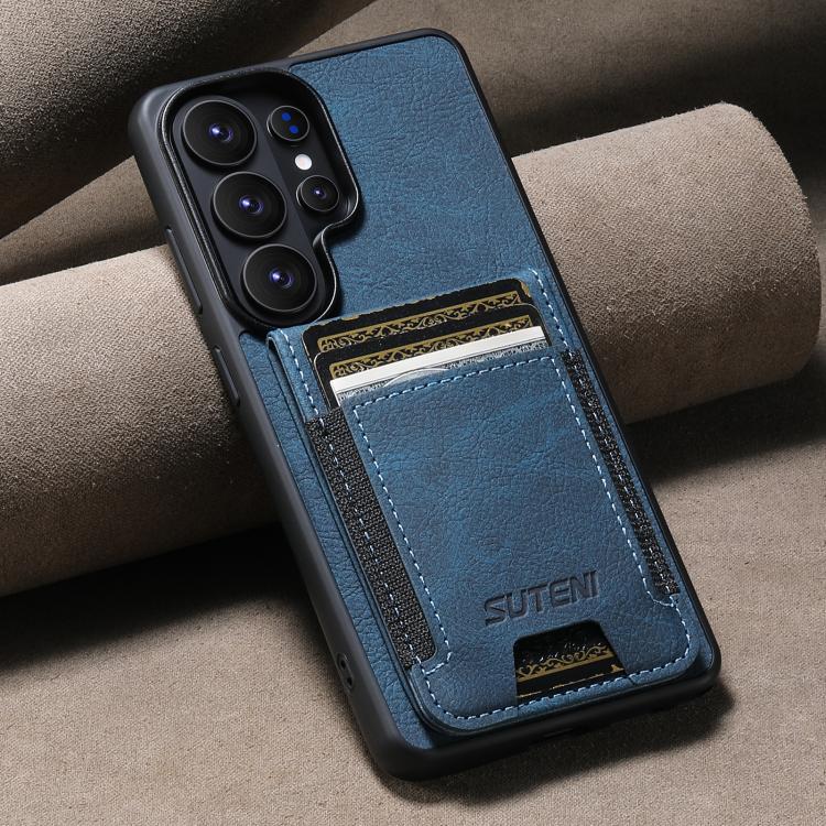 For Samsung Galaxy S26+ 5G Suteni H03 Litchi Leather Card Bag Stand Back Phone Case