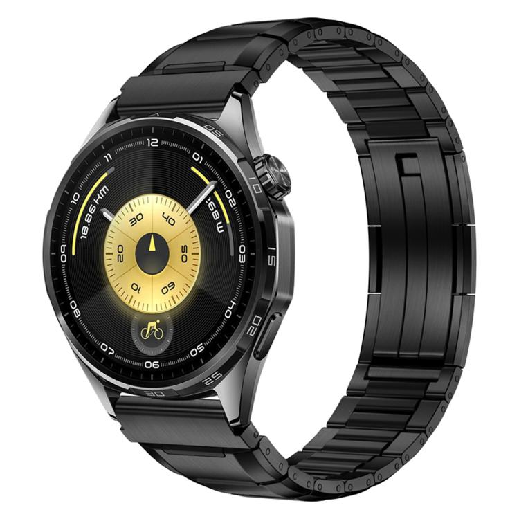 22mm Multi-Faceted Rubber Inlaid Stainless Steel Watch Band