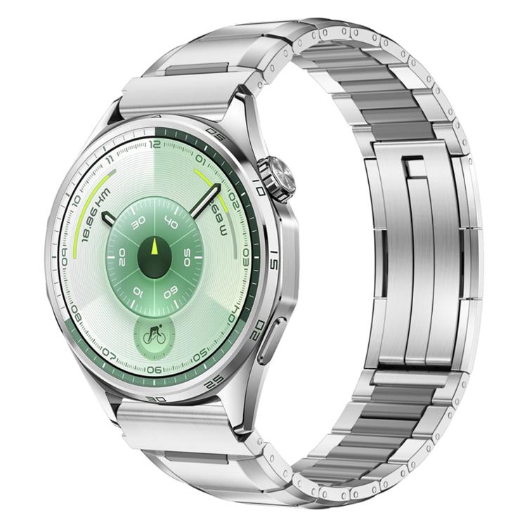 22mm Multi-Faceted Rubber Inlaid Stainless Steel Watch Band