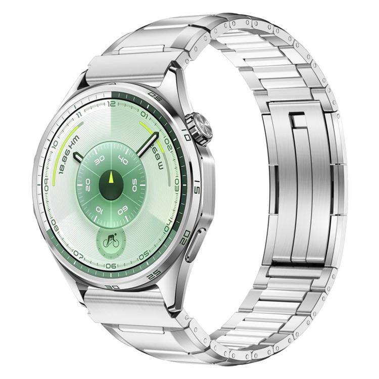 22mm Multi-Faceted Rubber Inlaid Stainless Steel Watch Band