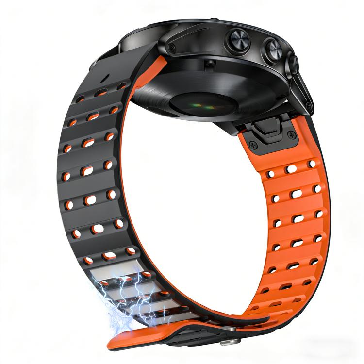 For Garmin 22mm Quick Release Stud Buckle Magnetic Silicone Watch Band