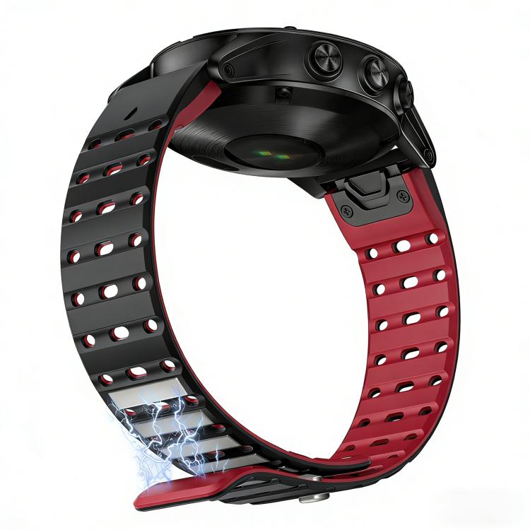 For Garmin 22mm Quick Release Stud Buckle Magnetic Silicone Watch Band
