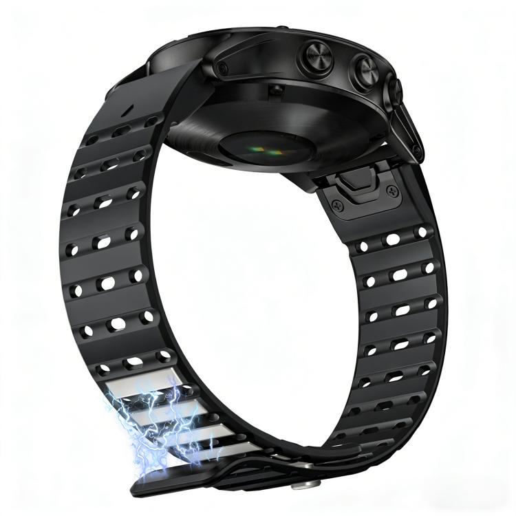 For Garmin 22mm Quick Release Stud Buckle Magnetic Silicone Watch Band