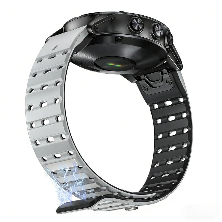 For Garmin 22mm Quick Release Stud Buckle Magnetic Silicone Watch Band