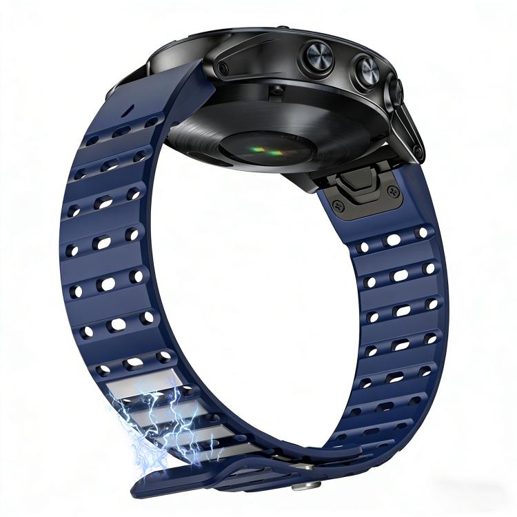 For Garmin 22mm Quick Release Stud Buckle Magnetic Silicone Watch Band
