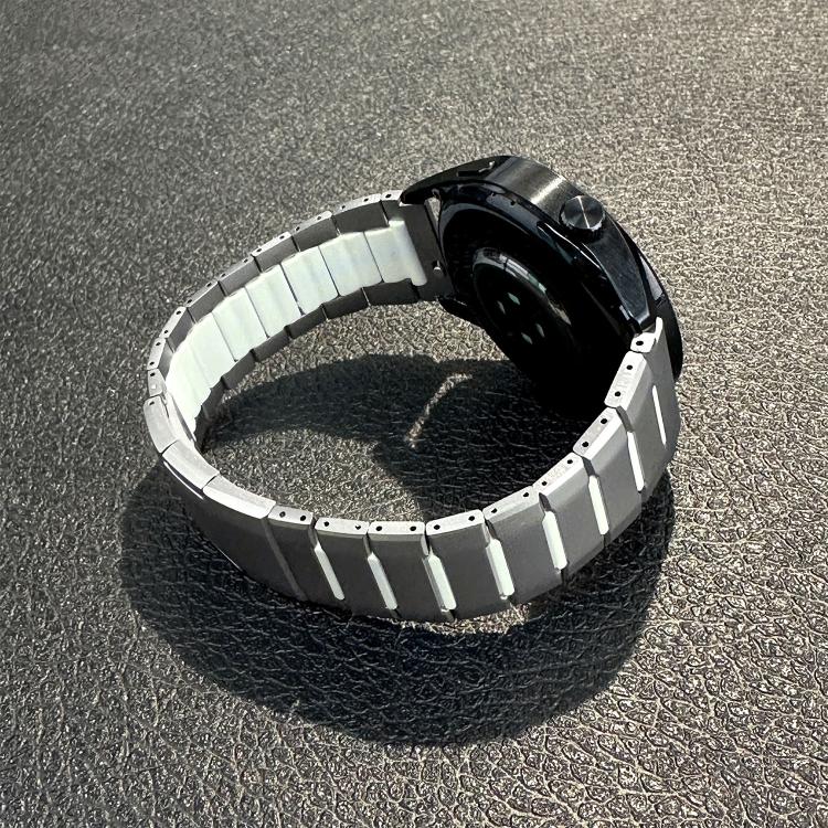 22mm Curved Two-Tone Side-Release Stainless Steel Watch Band