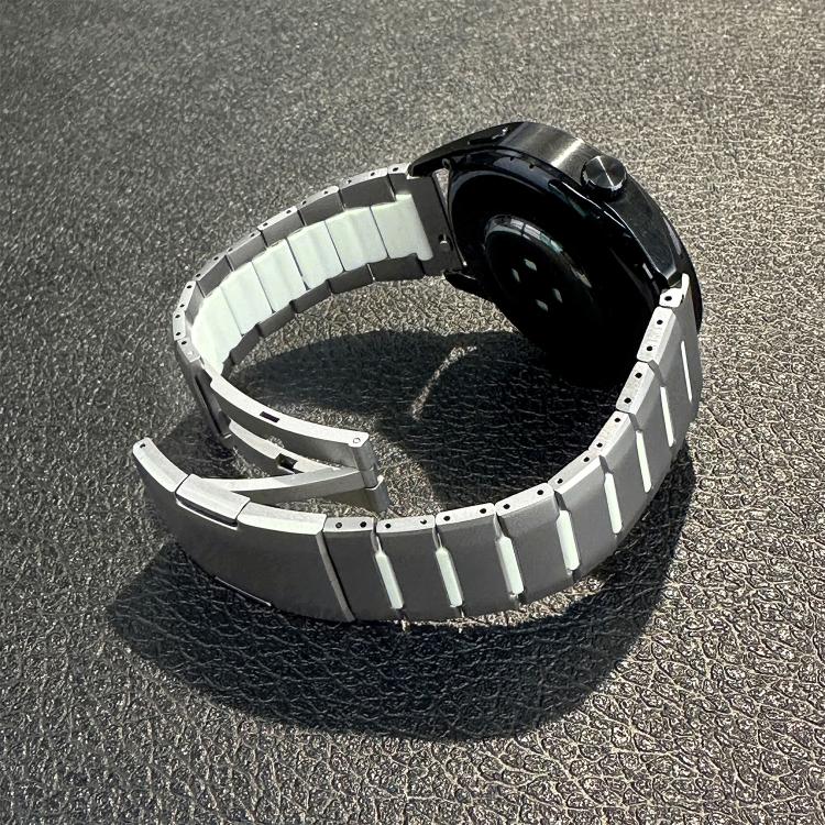 22mm Curved Two-Tone Side-Release Stainless Steel Watch Band