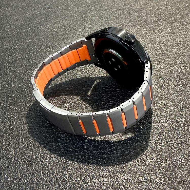 22mm Curved Two-Tone Side-Release Stainless Steel Watch Band