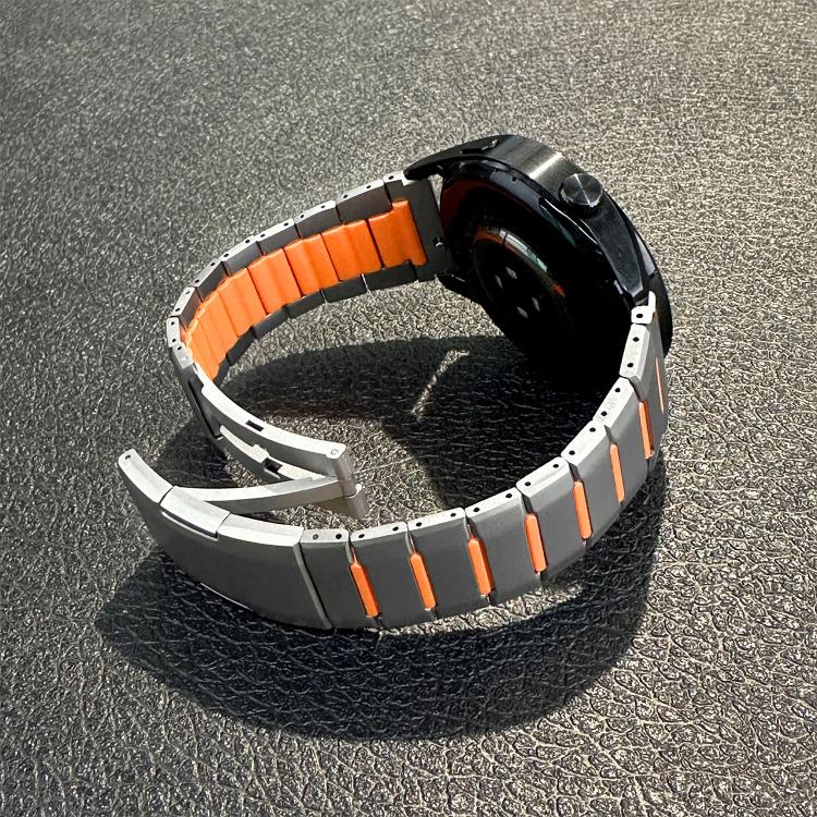 22mm Curved Two-Tone Side-Release Stainless Steel Watch Band