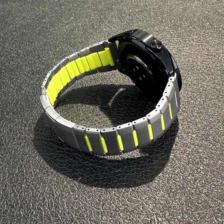 22mm Curved Two-Tone Side-Release Stainless Steel Watch Band