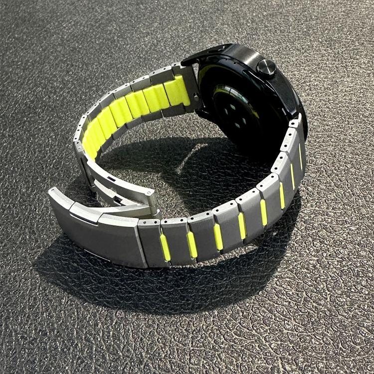 22mm Curved Two-Tone Side-Release Stainless Steel Watch Band