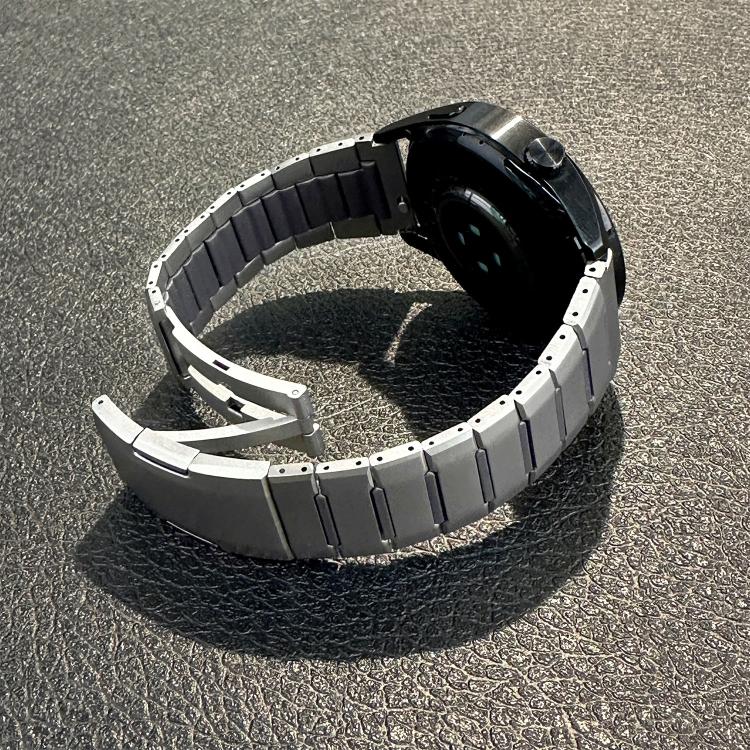 22mm Curved Two-Tone Side-Release Stainless Steel Watch Band