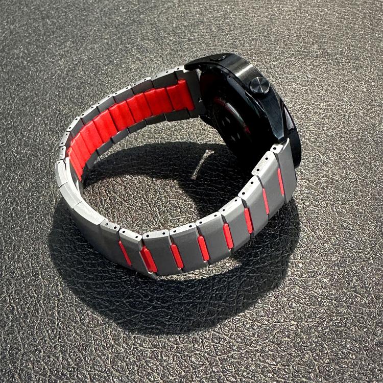 22mm Curved Two-Tone Side-Release Stainless Steel Watch Band