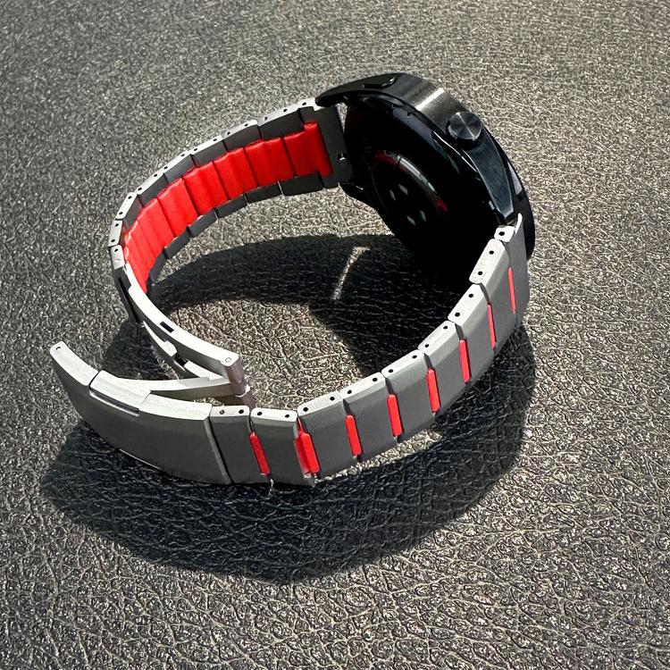 22mm Curved Two-Tone Side-Release Stainless Steel Watch Band