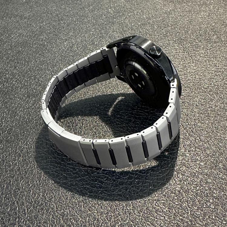 22mm Curved Two-Tone Side-Release Stainless Steel Watch Band