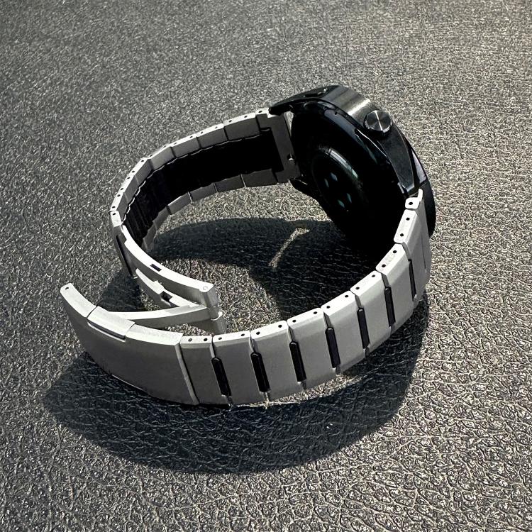 22mm Curved Two-Tone Side-Release Stainless Steel Watch Band