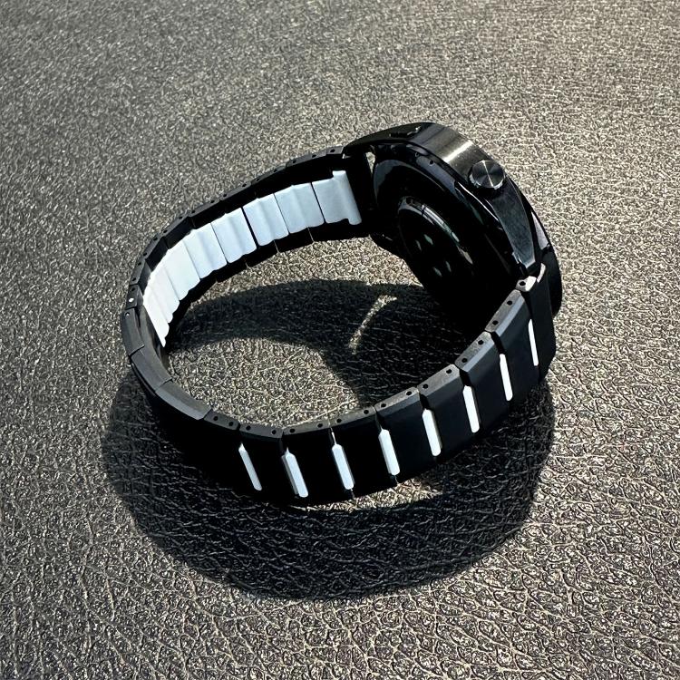 22mm Curved Two-Tone Side-Release Stainless Steel Watch Band