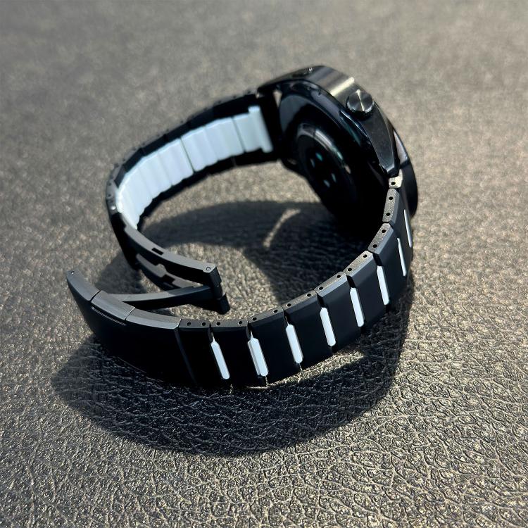 22mm Curved Two-Tone Side-Release Stainless Steel Watch Band