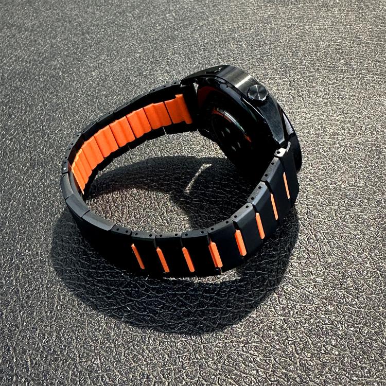 22mm Curved Two-Tone Side-Release Stainless Steel Watch Band
