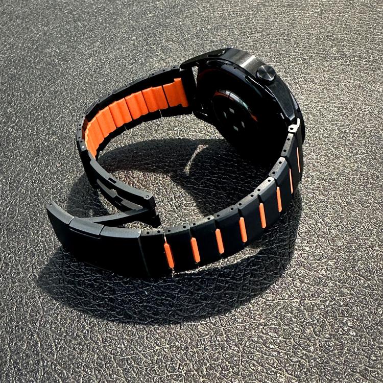 22mm Curved Two-Tone Side-Release Stainless Steel Watch Band