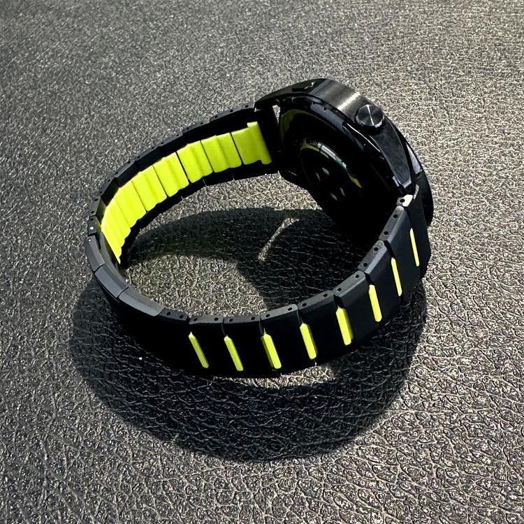22mm Curved Two-Tone Side-Release Stainless Steel Watch Band