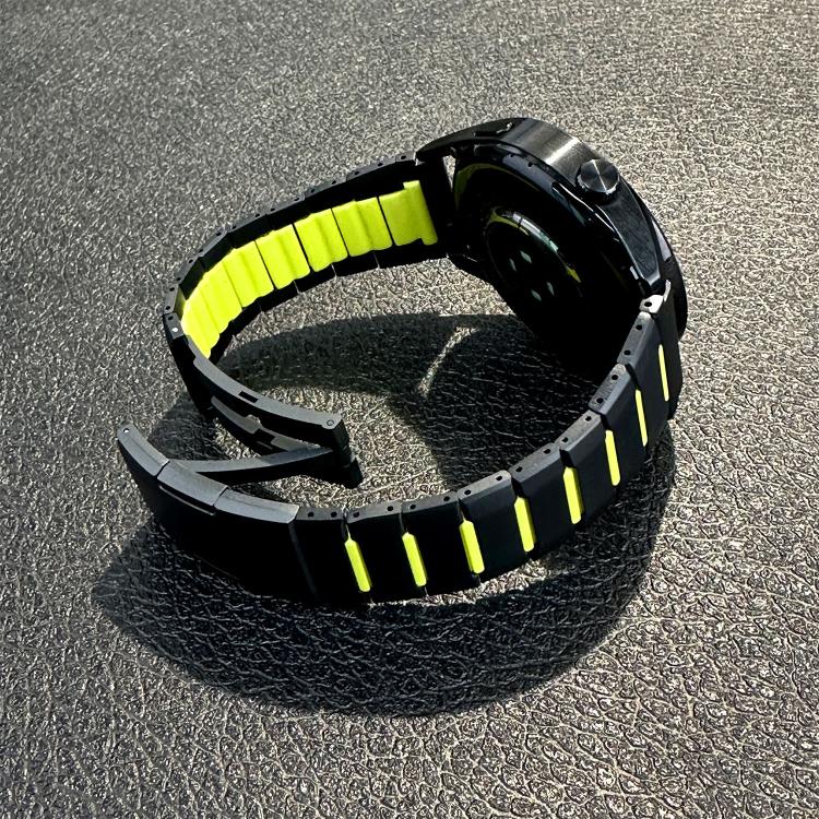 22mm Curved Two-Tone Side-Release Stainless Steel Watch Band