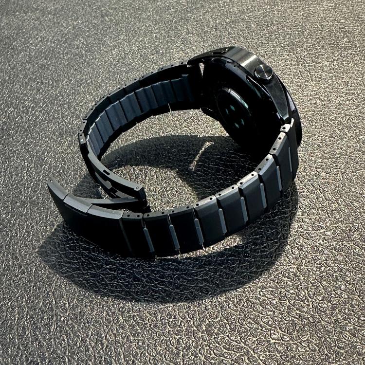 22mm Curved Two-Tone Side-Release Stainless Steel Watch Band
