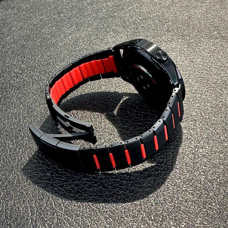 22mm Curved Two-Tone Side-Release Stainless Steel Watch Band