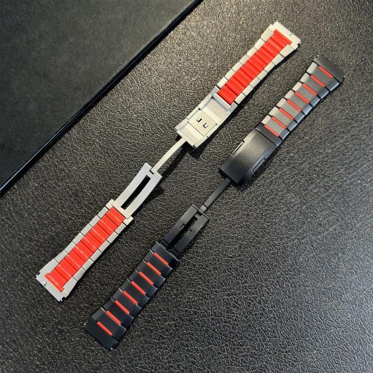 22mm Curved Two-Tone Side-Release Stainless Steel Watch Band