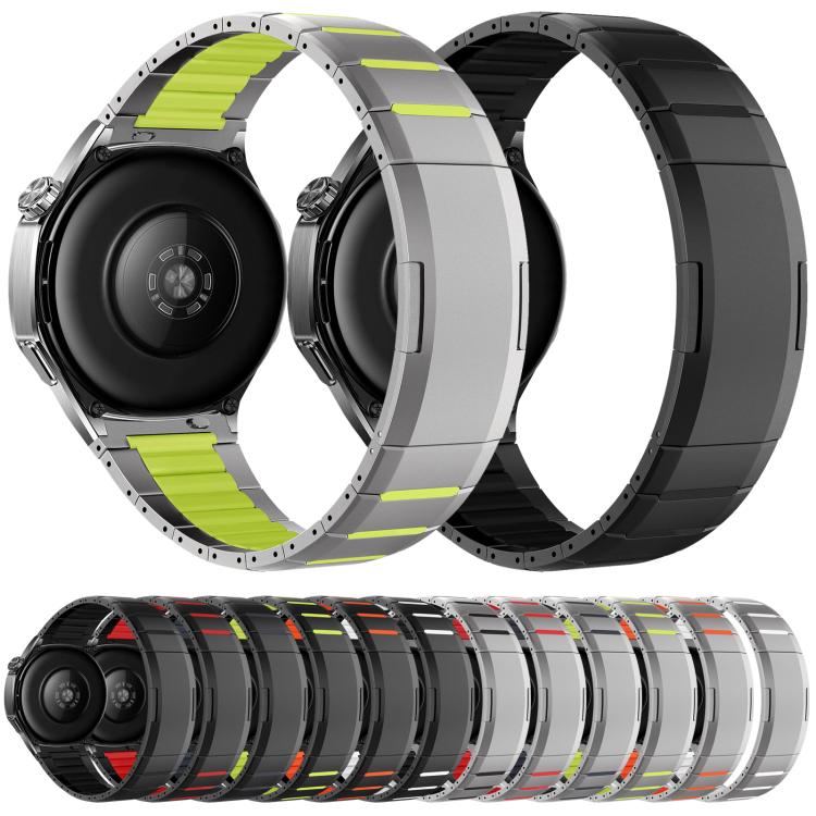 22mm Curved Two-Tone Side-Release Stainless Steel Watch Band