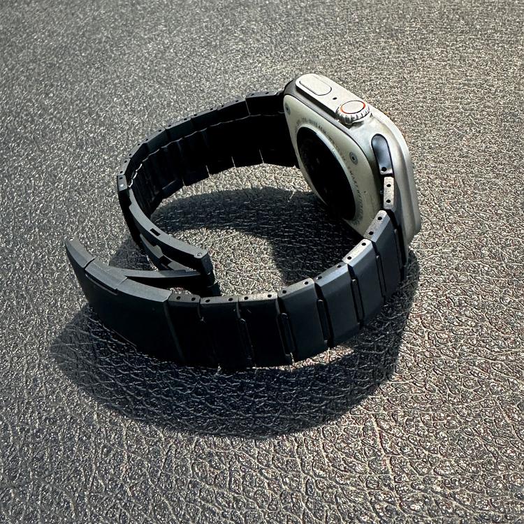 For Apple Watch 42mm / 41mm / 40mm / 38mm Curved Two-Tone Side-Release Stainless Steel Watch Band