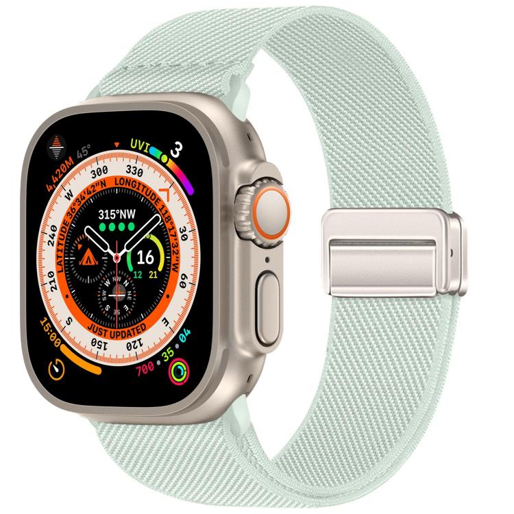 For Apple Watch 49mm / 46mm / 45mm / 44mm Double Magnetic Buckle Elastic Nylon Watch Band